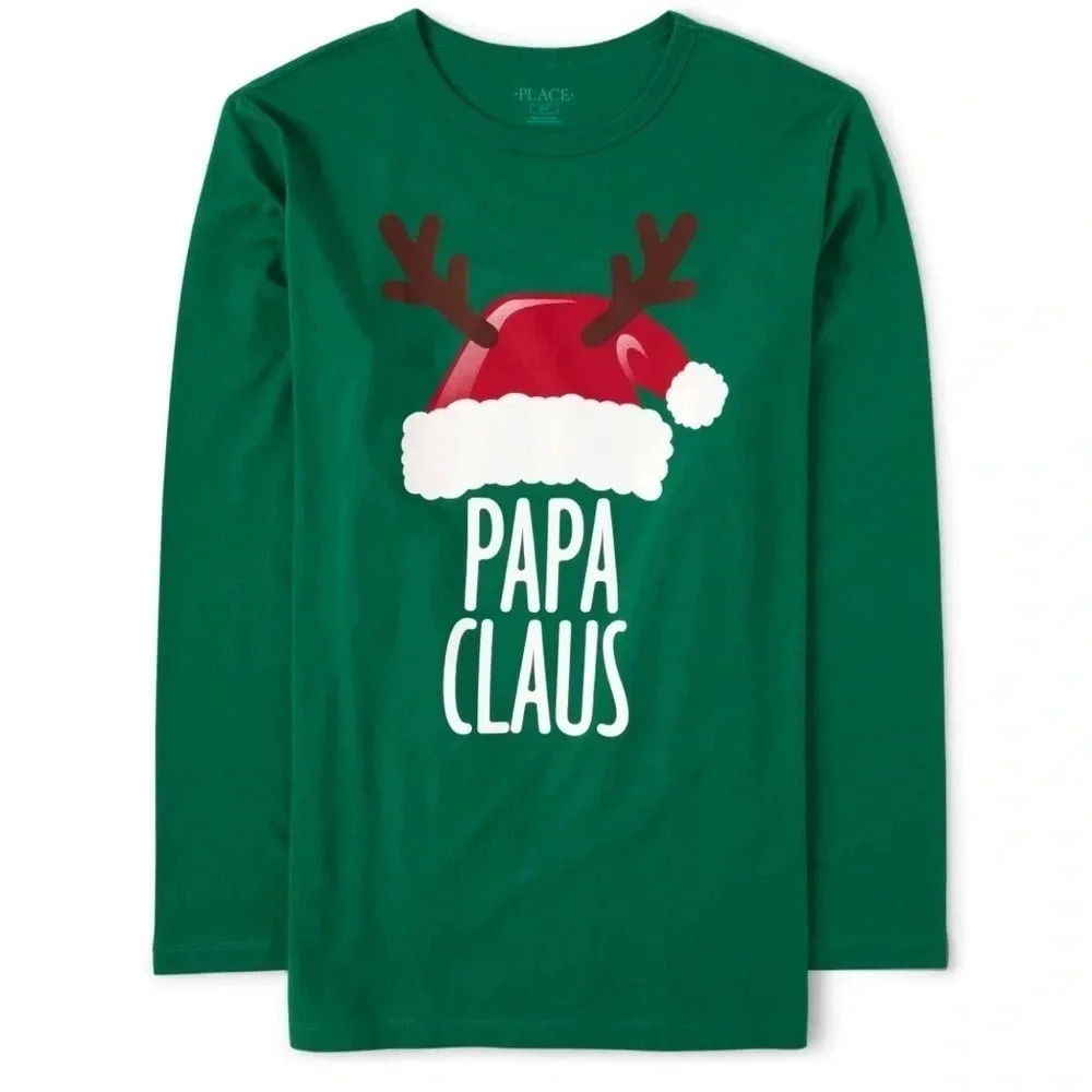 Papa Claus Graphic Long Sleeve Tee, Size Extra Large